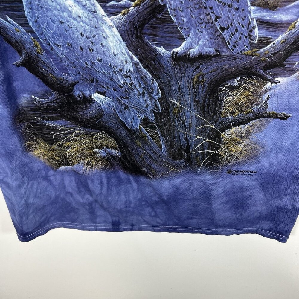 The Mountain T Shirt Men L Owls Forest Moon Print Wilderness‎ Blue Tie Dye VTG - Picture 3 of 6